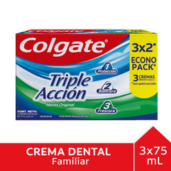 Pasta Dental Colgate Tiple Acción 75 mL 3 un