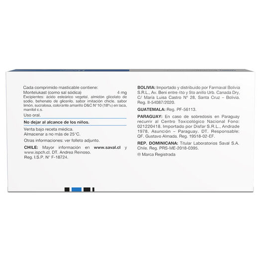 Lukanex 4 mg x 40 Comprimidos Masticables, , large image number 1