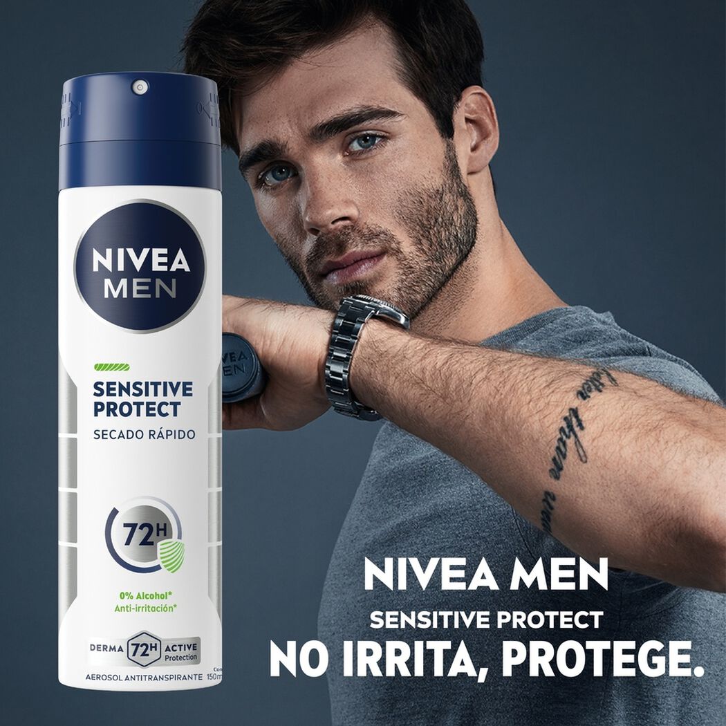 NIVEA MEN Sensitive Protect Secado R&aacute;pido Aerosol Antitranspirante 150 mL, , large image number 3
