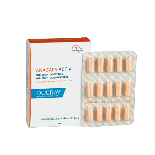 Ducray Anacaps Activ+ Tratamiento Anti-Caída 30 Cápsulas, , large image number 0