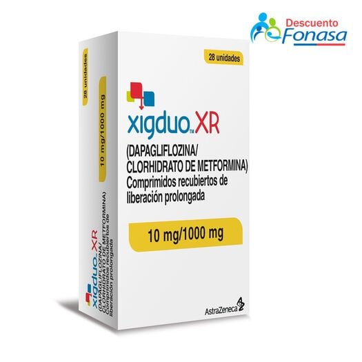 Xig Duo XR 10 mg/1000 mg x 28 Comprimidos Recubiertos de Liberación Prolongada, , large image number 0