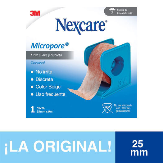 Cinta Adhesiva Micropore Piel 25mm x 9,1mts. Nexcare, , large image number 0
