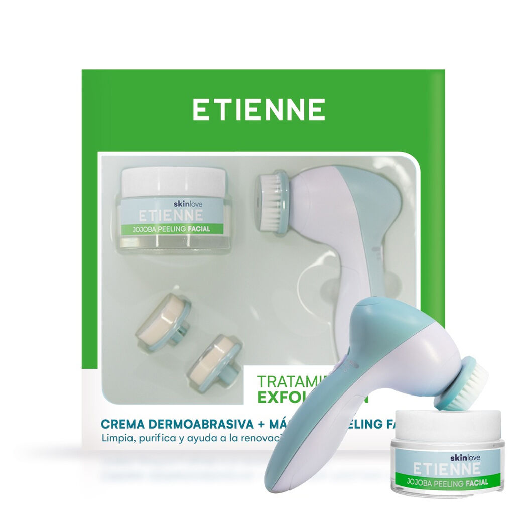 Set Exfoliante Etienne Crema Dermoabrasiva Jojoba Peeling Facial + M&aacute;quina Exfoliadora, , large image number 0