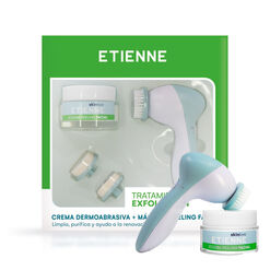 Set Exfoliante Etienne Crema Dermoabrasiva Jojoba Peeling Facial + M&aacute;quina Exfoliadora