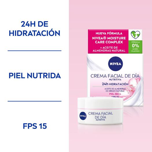 CREMA FACIAL HIDRATANTE INTENSIVA NIVEA DIA FPS15 PIEL SECA 50ML, , large image number 2
