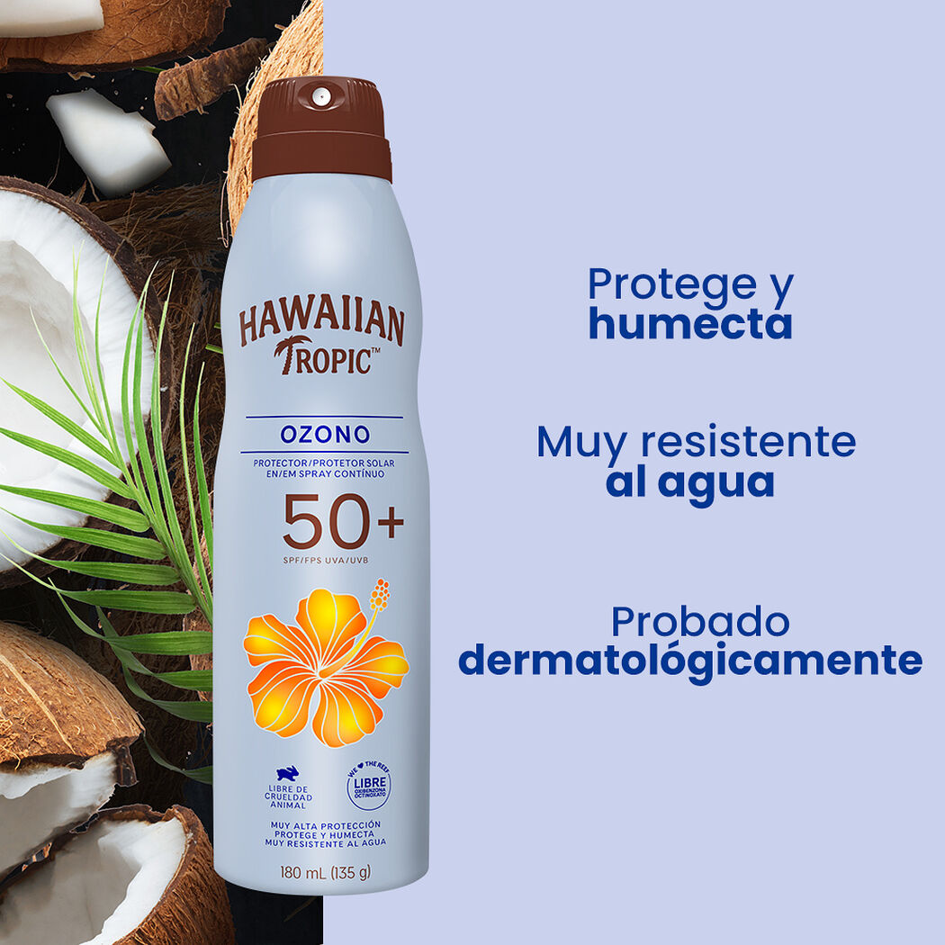 Hawaiian Tropic Ozono Protector Solar en Spray Continuo FPS 50+ 180ml, , large image number 1