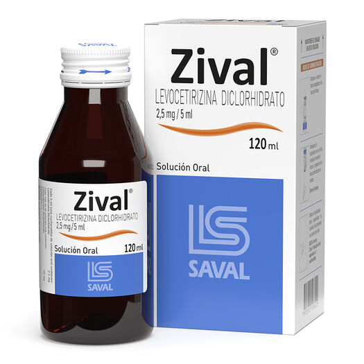 ZIVAL JARABE Levocetirizina Diclorhidrato 2,5 mg 120 ml, , large image number 0