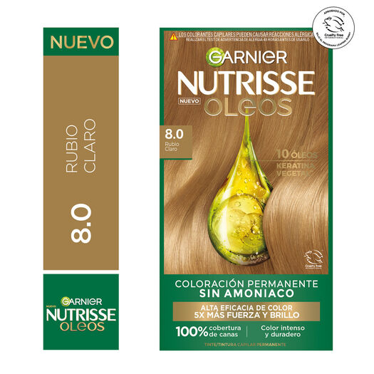 Tintura Nutrisse Oleos 8.0 Rubio Claro, , large image number 0