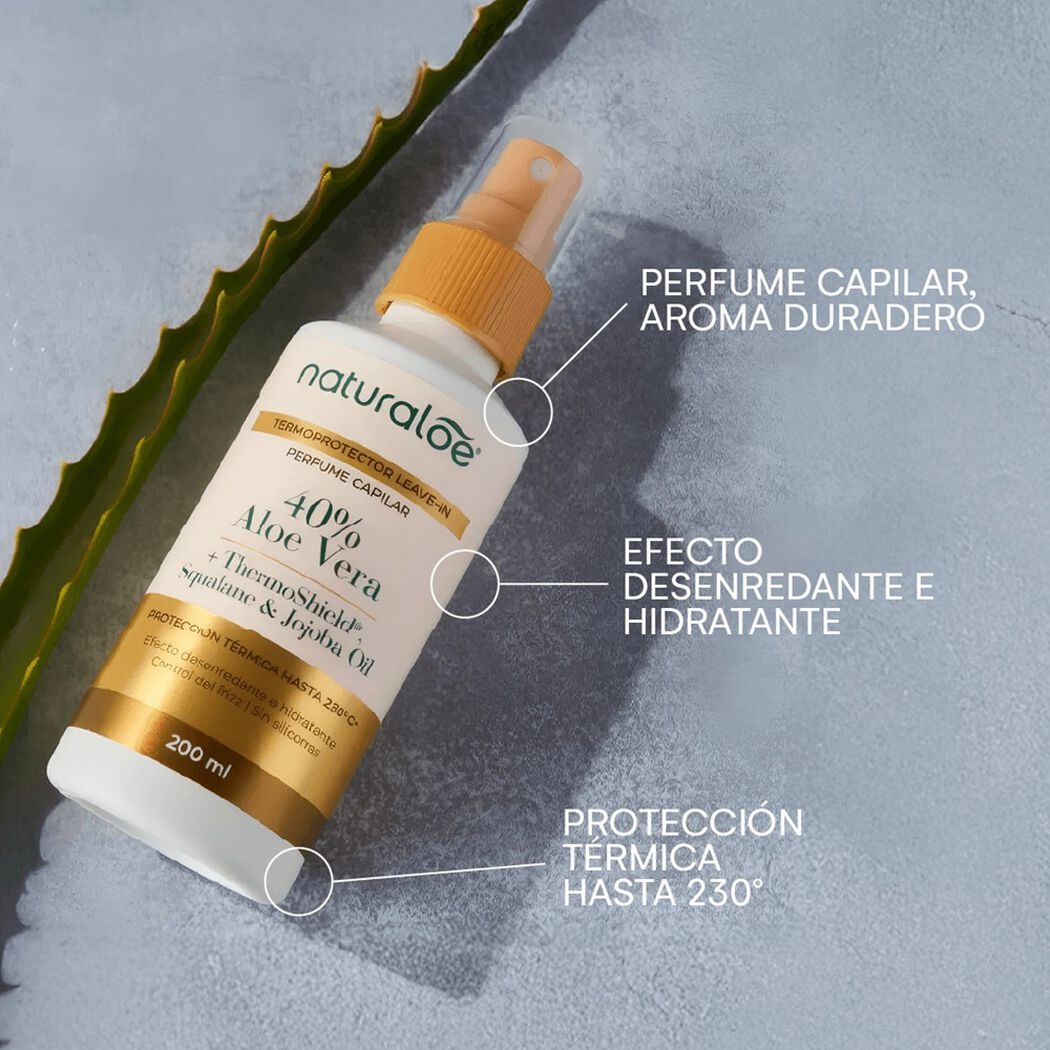 Termoprotector y Perfume capilar 40% Aloe Vera Naturaloe 200 ml, , large image number 2