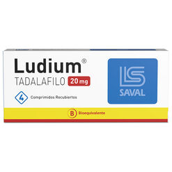 LUDIUM Tadalafilo 20 mg 4 comprimidos