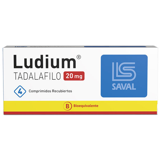 LUDIUM Tadalafilo 20 mg 4 comprimidos, , large image number 0