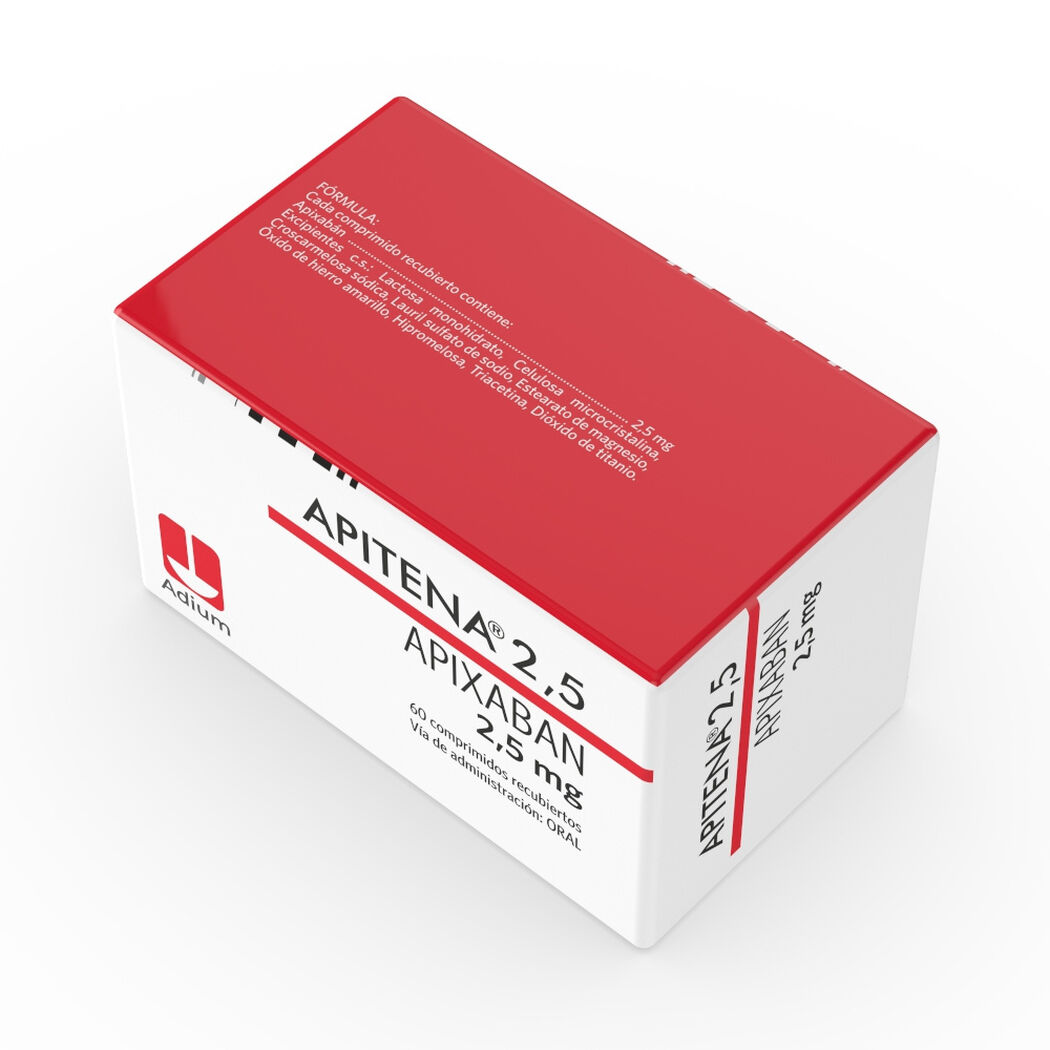 Apixab&aacute;n APITENA 2.5 mg x 60 Comprimidos Recubiertos, , large image number 1