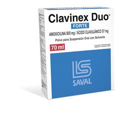 Clavinex Duo Forte 800 mg/57 mg/5 ml x 70 ml Polvo para Suspensión Oral con Solvente