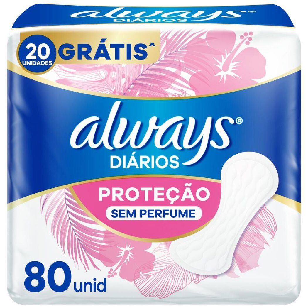 Protector Diario Always Liners Sin Perfume 80 un, , large image number 0