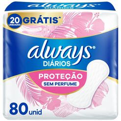 Protector Diario Always Liners Sin Perfume 80 un