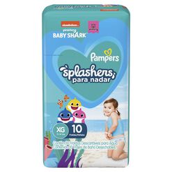 Pañales Pampers Splashers G/XG 10 un