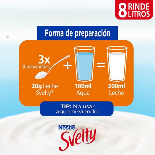 Leche en Polvo Svelty Sin lactosa Descremada 800g , , large image number 3