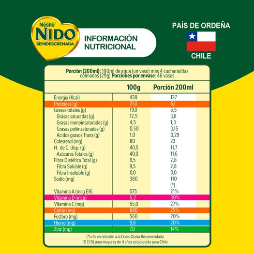 Leche en Polvo Nido Semidescremada 1350g , , large image number 3