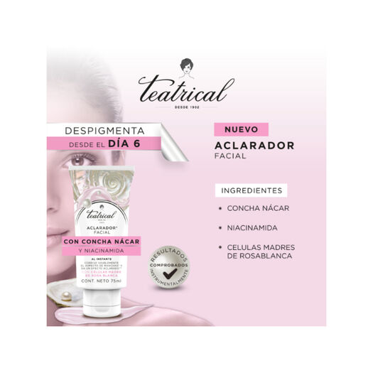 Teatrical Aclaradora Crema Facial 75 Ml, , large image number 3