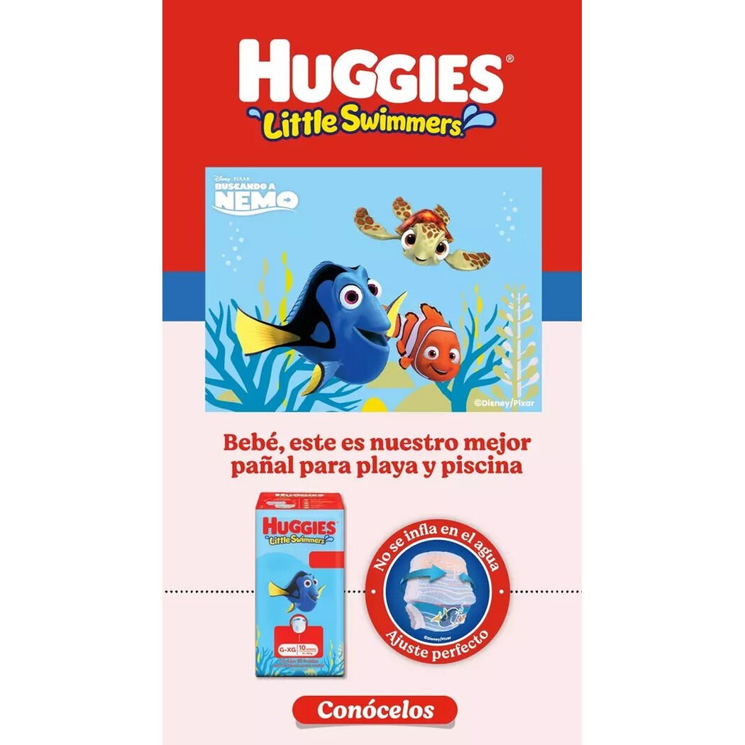 Pa&ntilde;ales para el agua Huggies Little Swimmers Talla G-XG 10 Unidades, , large image number 1