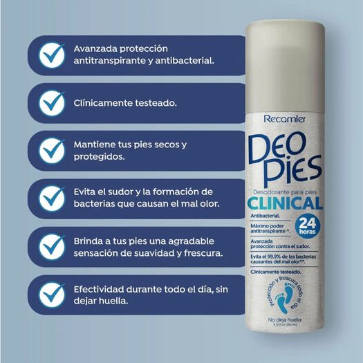 Desosdorante Deo Pies Spray Clinical 260 mL, , large image number 1