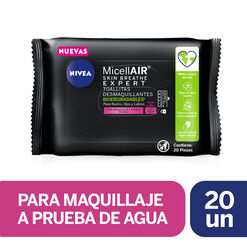 TOALLITAS MICELARES EXPERT NIVEA WATERPROOF MAKE UP REMOVER 20UDS