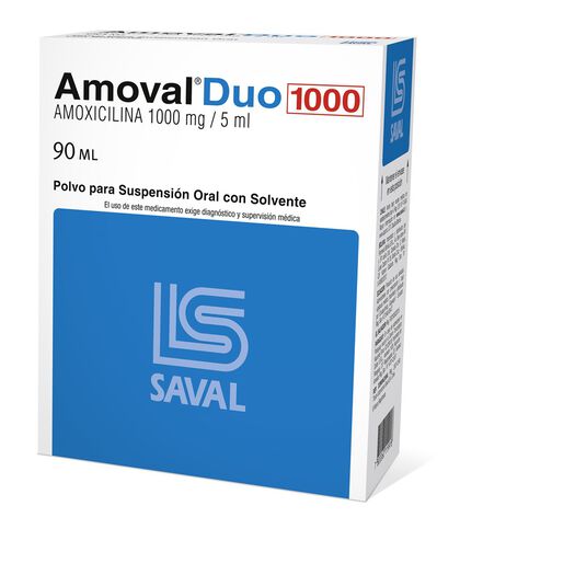 Amoval Duo 1000 mg/5 mL x 90 mL Polvo Para Suspensión Oral Con Solvente, , large image number 0