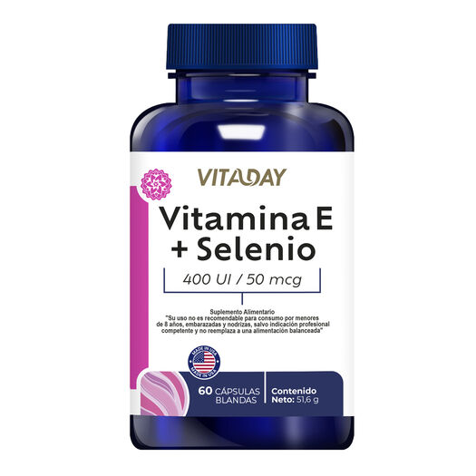 Vitaday Vitamina E+Selenio 60 Cápsulas Blandas, , large image number 0