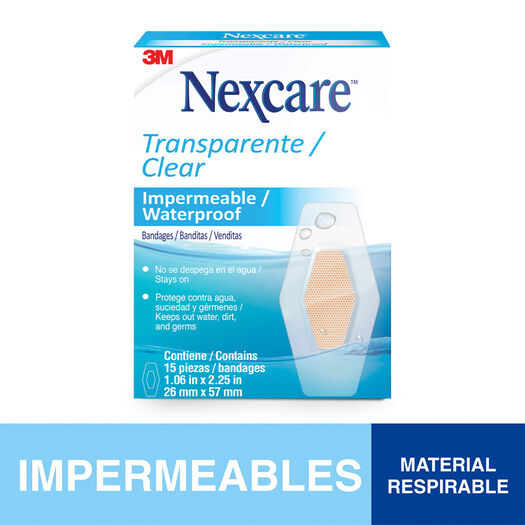 Parche Impermeable Transparente, 15 un. Tamaño único. Nexcare, , large image number 0