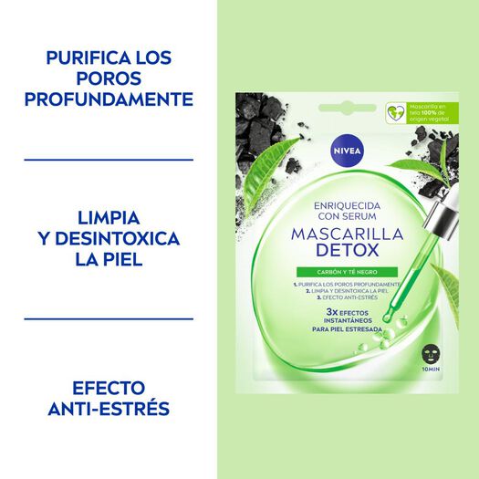 Mascarilla en Tela Nivea Urban Skin Shot Detox 10 Minutos, , large image number 2