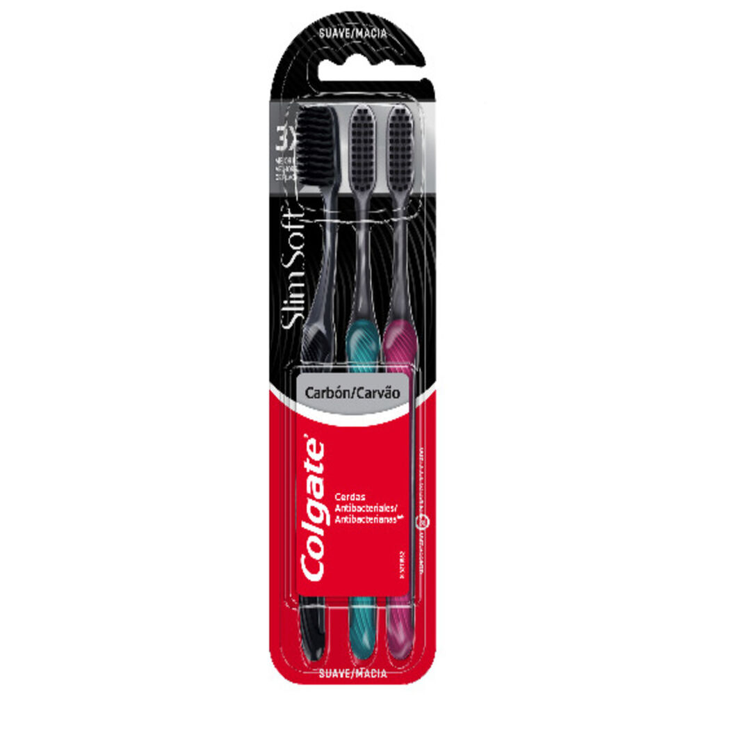Cepillo de Dientes Colgate Slim Soft Carbón Suave 3 un, , large image number 1