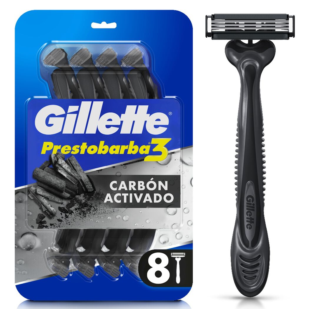 M&aacute;quina de Afeitar Gillette Prestobarba 3 Carbono 8 un, , large image number 0