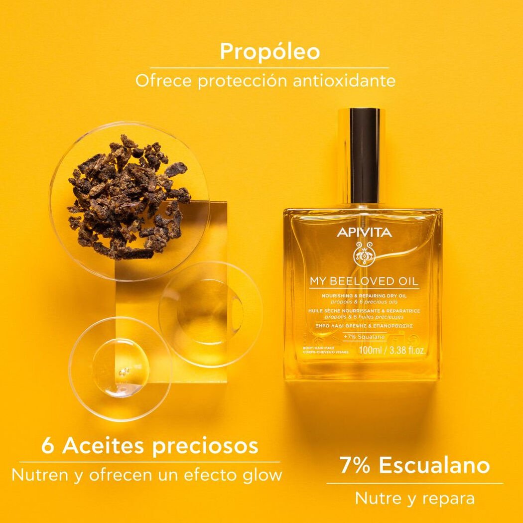 Aceite Seco Nutritivo & Reparador My Beeloved Oil 100ml Apivita, , large image number 3