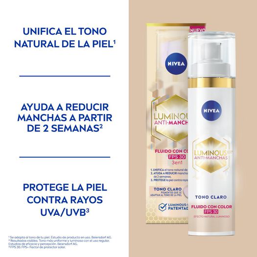NIVEA Luminous630® Fluido Anti-Manchas Tono Claro 40ml, , large image number 1