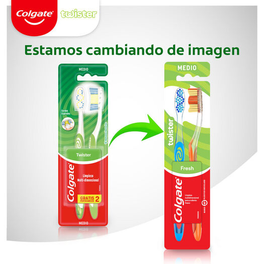Cepillo de Dientes Colgate Twister Fresh Suave 2 un, , large image number 2