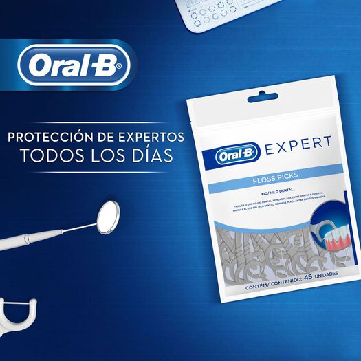 Oral B Hilo Dental Expert Floss Picks x 45 Unidadess, , large image number 1