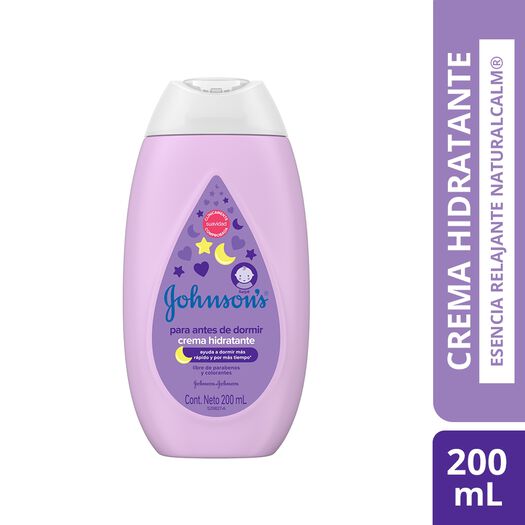 crema hidratante para bebé johnsons® para antes de dormir x 200 ml., , large image number 0