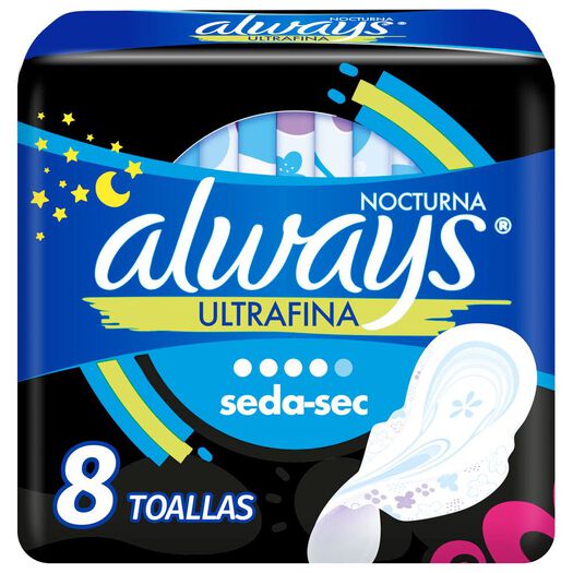 Toalla Higiénica Always Ultrafina Nocturna con Alas 8 un, , large image number 0