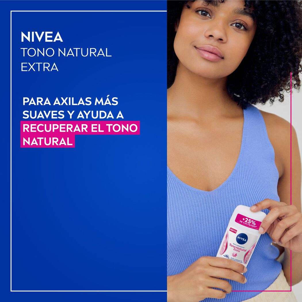 Desodorante Nivea Barra Tono Natural Extra 50 mL, , large image number 1
