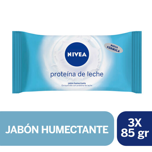 JABON BARRA NIVEA PROTEINA DE LECHE 3X85GR, , large image number 0