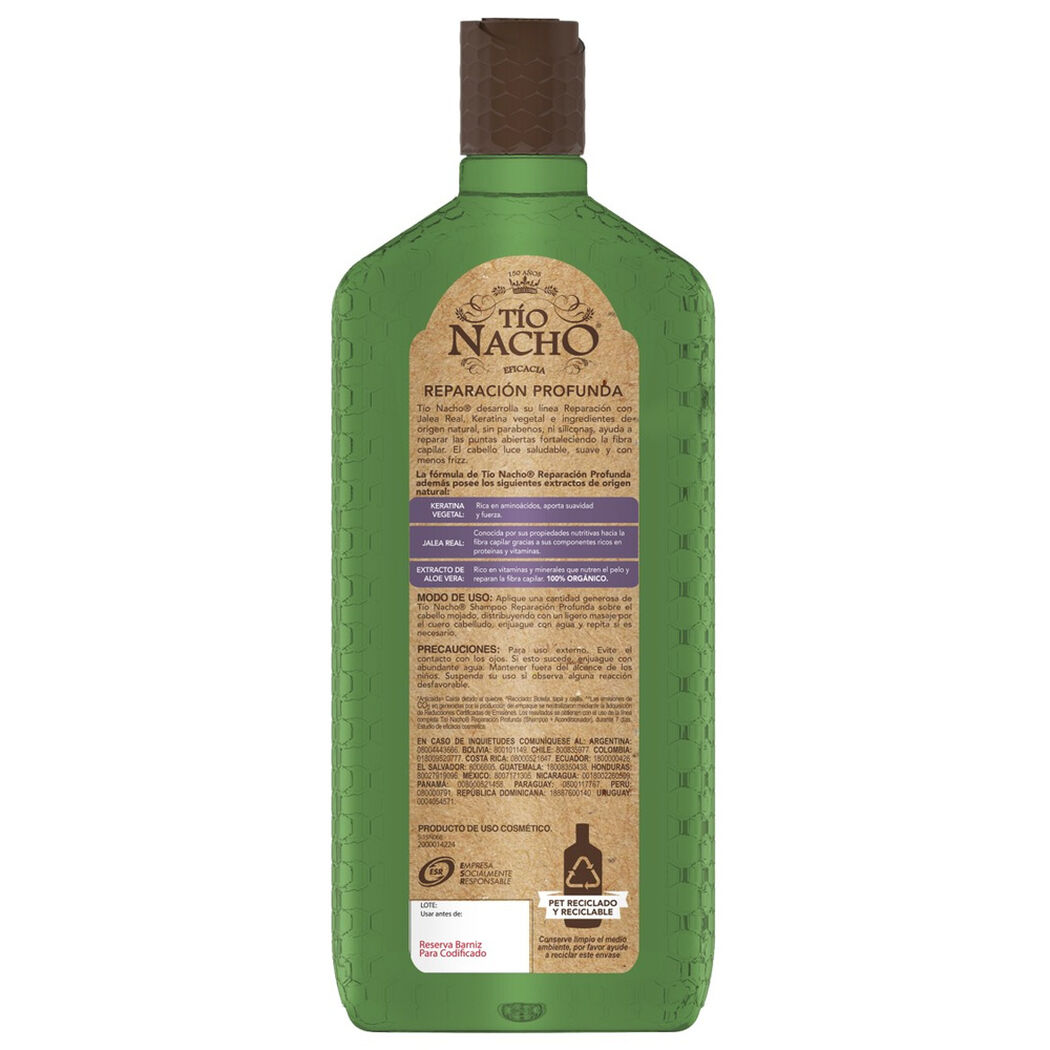 Shampoo Tio Nacho Reparacion Profunda con Keratina 415ml, , large image number 1