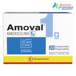 AMOVAL Amoxicilina 1 g 20 comprimidos