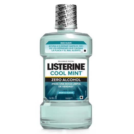 enjuague bucal listerine® cool mint zero alcohol x 1 lt, , large image number 1