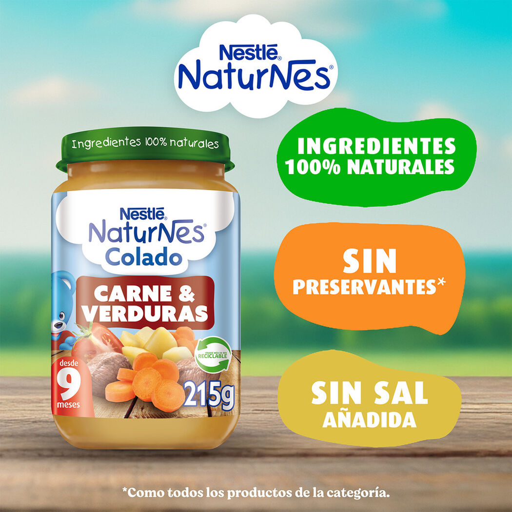 Colado Nestle Carne y Verduras 9+ Meses 215 g, , large image number 2