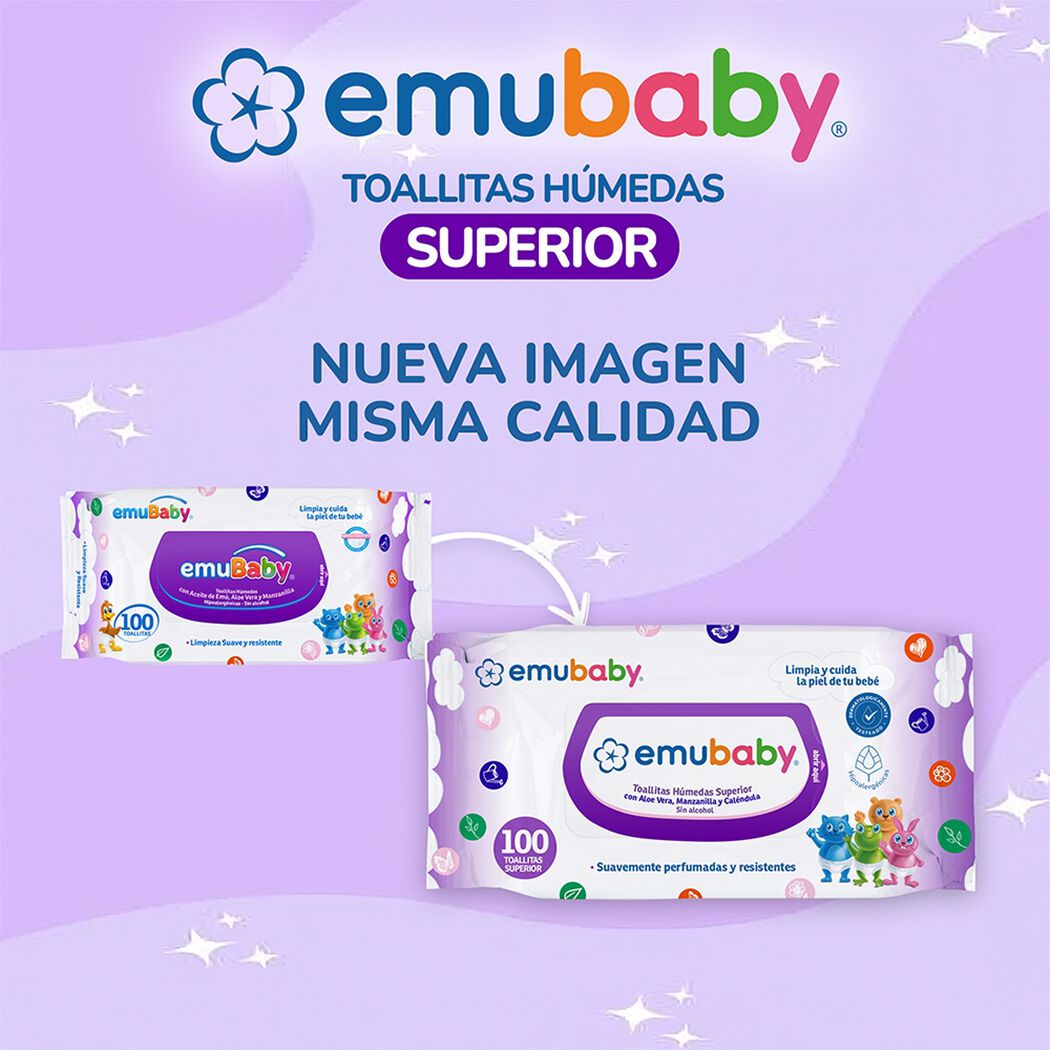 Toallas H&uacute;medas Emubaby Superior 100 un, , large image number 3