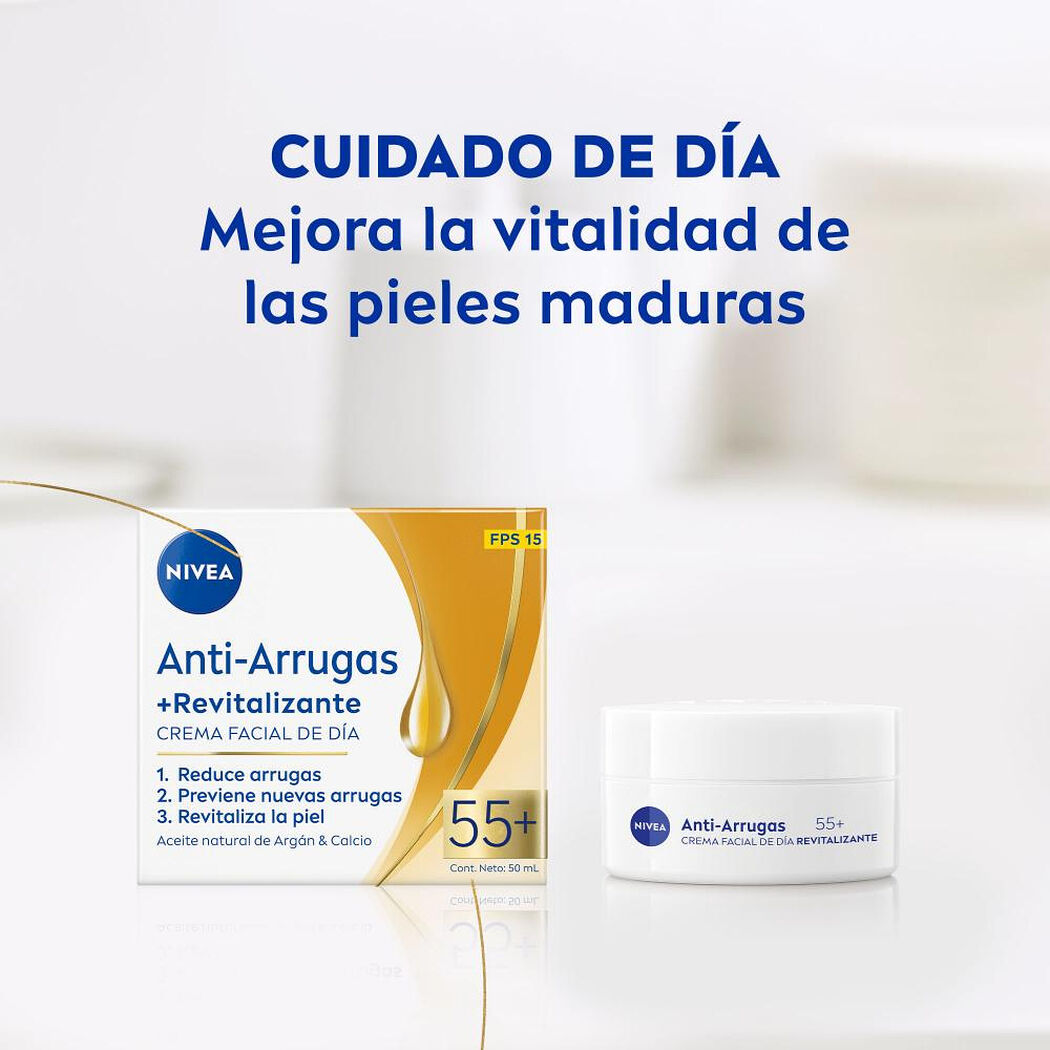Crema Facial Nivea Antiarrugas +55 D&iacute;a 50 ml, , large image number 2