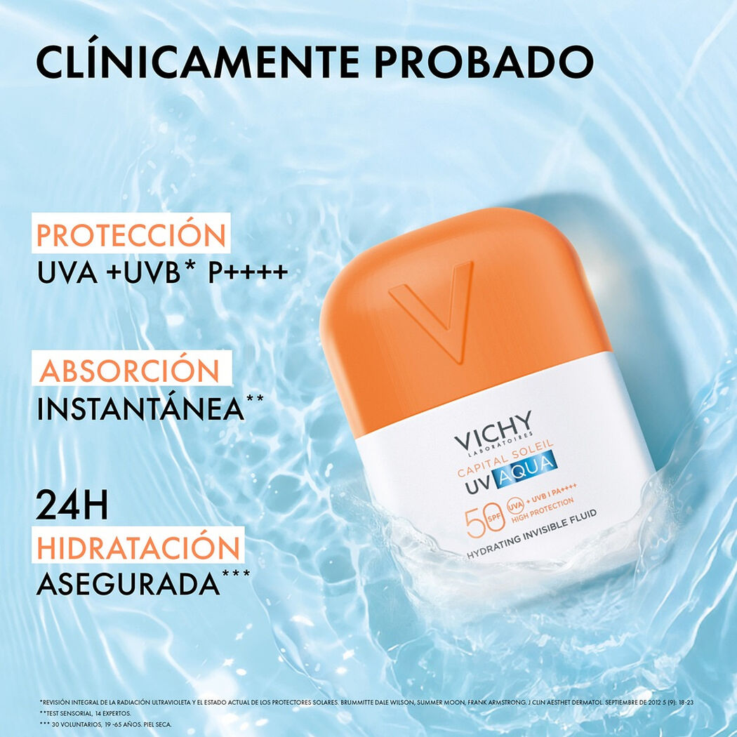Vichy Capital Soleil UV Aqua Fluido Invisible Hidratante FPS 50 50ml, , large image number 3