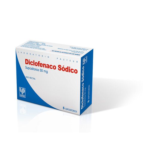 Diclofenaco 50 mg x 5 Supositorios Adulto PASTEUR, , large image number 0