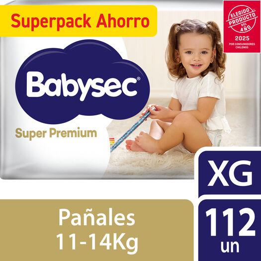 Pañales Babysec Super Premium XG 112 un, , large image number 0