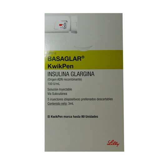 Insulina Basaglar Kiwik Pen 100 UI/mL Solucion Inyectable x 5 Cartuchos, , large image number 0